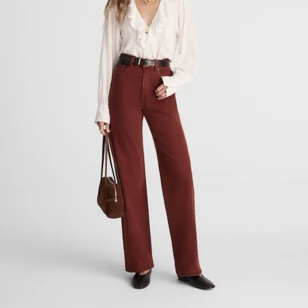 NWT Madewell Size 28 The Perfect Vintage Wide Leg Jeans Canvas Deep Redwood
